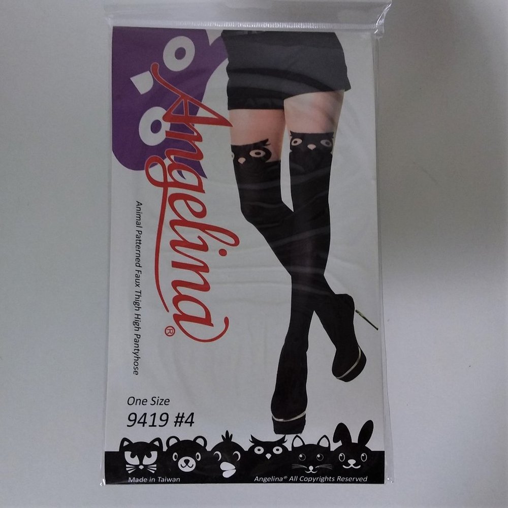Angelina Animal Print Faux Thigh High Pantyhose